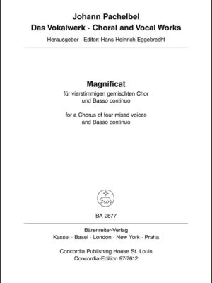 Magnificat for a Chorus of four mixed voices and Basso continuo