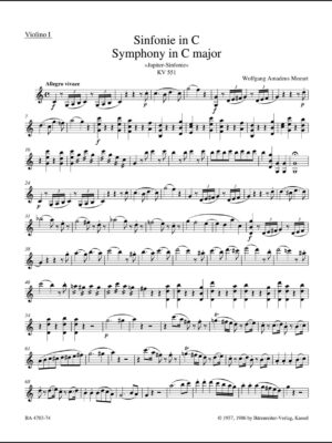 Symphony no. 41 in C major K. 551 "Jupiter Symphony"