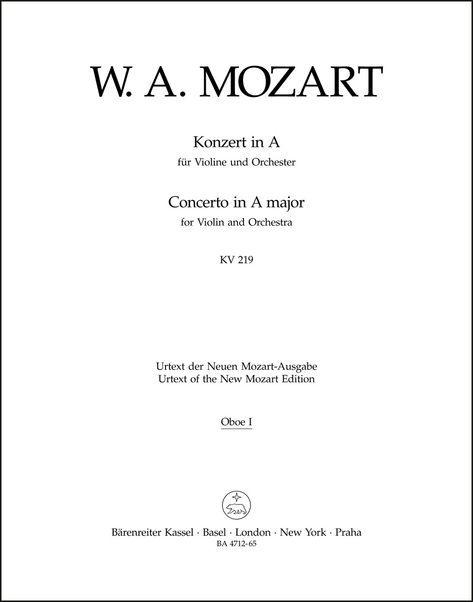 Concerto for Violin and Orchestra no. 5 in A major K. 219