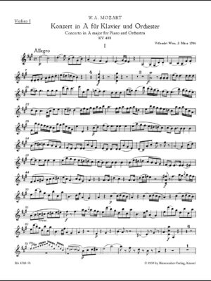 Concerto for Piano and Orchestra no. 23 in A major K. 488