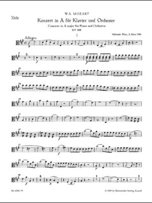 Concerto for Piano and Orchestra no. 23 in A major K. 488