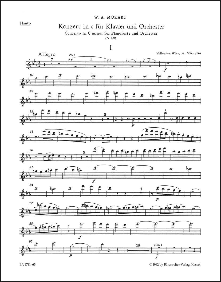 Concerto for Piano and Orchestra no. 24 in C minor K. 491