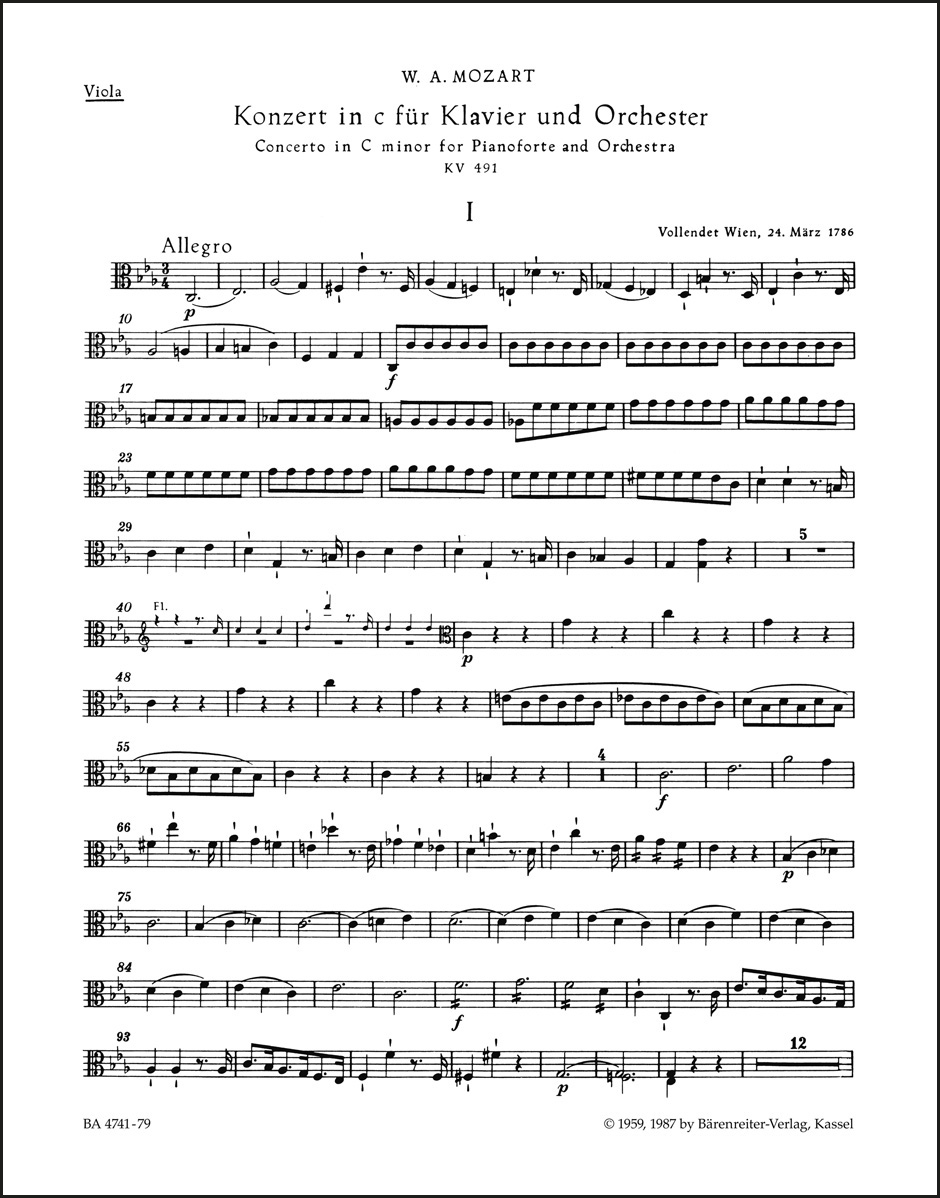 Concerto for Piano and Orchestra no. 24 in C minor K. 491