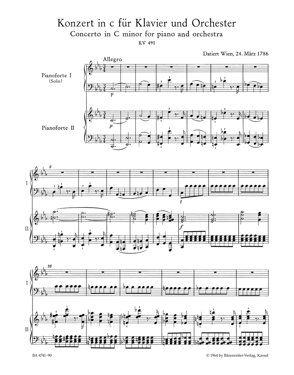 Concerto for Piano and Orchestra no. 24 in C minor K. 491 - Image 2