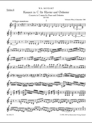 Concerto for Piano and Orchestra no. 25 in C major K. 503