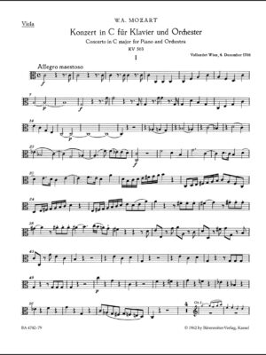 Concerto for Piano and Orchestra no. 25 in C major K. 503