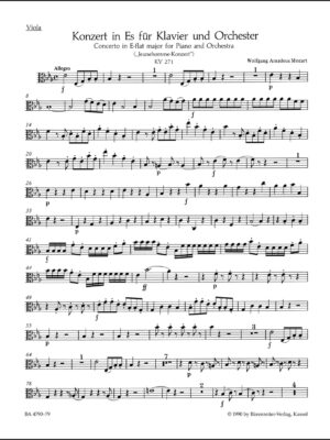 Concerto for Piano and Orchestra no. 9 in E-flat major K. 271 "Jeunehomme"