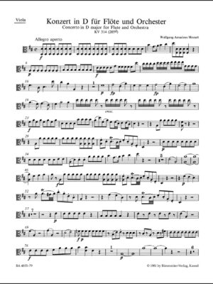 Concerto for Flute and Orchestra in D major K. 314 (285d)