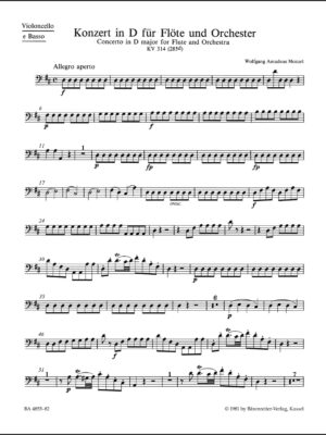Concerto for Flute and Orchestra in D major K. 314 (285d)