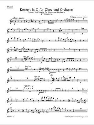 Concerto for Oboe and Orchestra in C major K. 314 (285d)