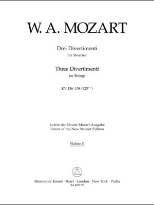 Three Divertimenti for Strings K. 136-138 (125a-c)