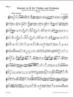 Concerto for Violin and Orchestra no. 1 in B-flat major K. 207