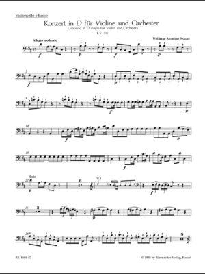Concerto for Violin and Orchestra no. 2 in D major K. 211