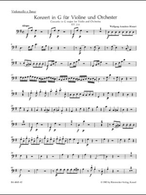 Concerto for Violin and Orchestra no. 3 in G major K. 216