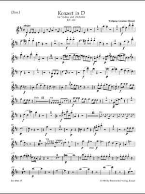 Concerto for Violin and Orchestra no. 4 in D major K. 218