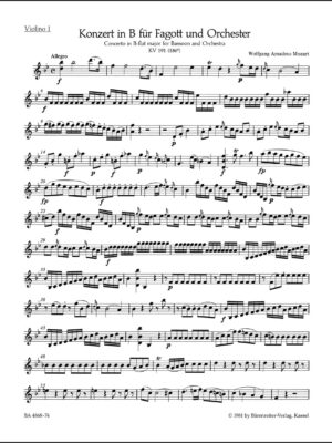 Concerto for Bassoon and Orchestra in B-flat major K. 191(186e)