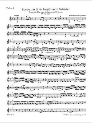 Concerto for Bassoon and Orchestra in B-flat major K. 191(186e)