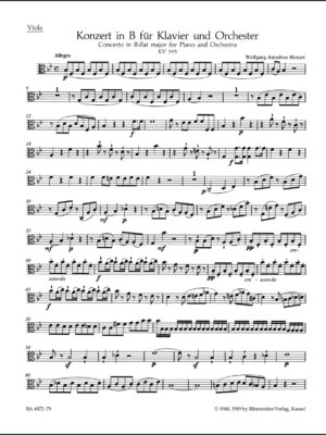 Concerto for Piano and Orchestra no. 27 in B-flat major K. 595