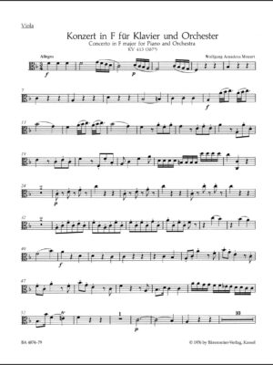 Concerto for Piano and Orchestra no. 11 in A major K. 413(387a)
