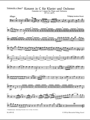 Concerto for Piano and Orchestra no. 13 in C major K. 415 (387b)