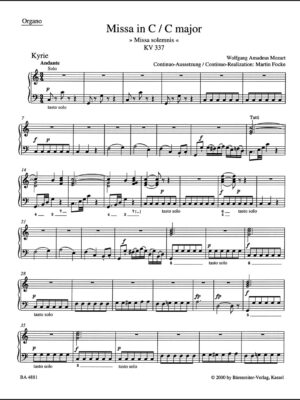 Missa in C major K. 337 "Missa solemnis"