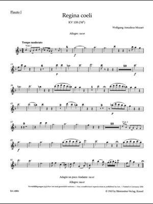 Regina coeli in C major K. 108 (74d)