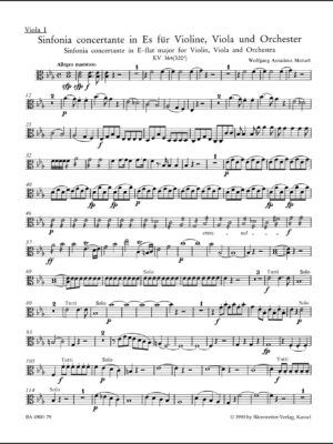 Sinfonia concertante for Violin, Viola and Orchestra in E-flat major K. 364 (320d)