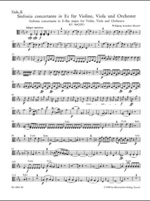 Sinfonia concertante for Violin, Viola and Orchestra in E-flat major K. 364 (320d)