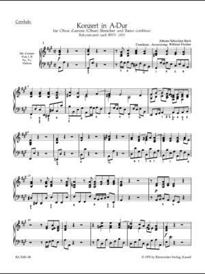 Concerto for Oboe d'amore (Oboe), Strings and Basso continuo in A major
