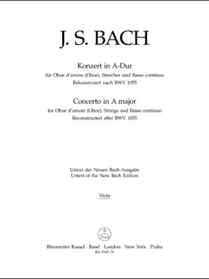 Concerto for Oboe d'amore (Oboe), Strings and Basso continuo in A major