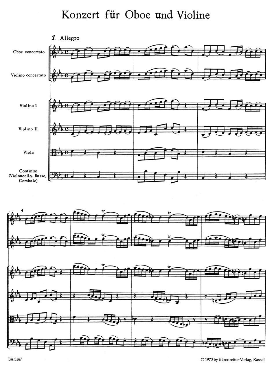 Concerto for Oboe, Violin, Strings and Basso Continuo in C minor - Image 2