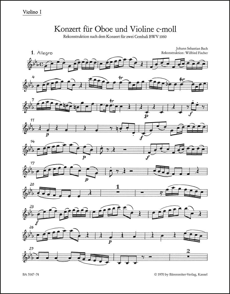 Concerto for Oboe, Violin, Strings and Basso Continuo in C minor
