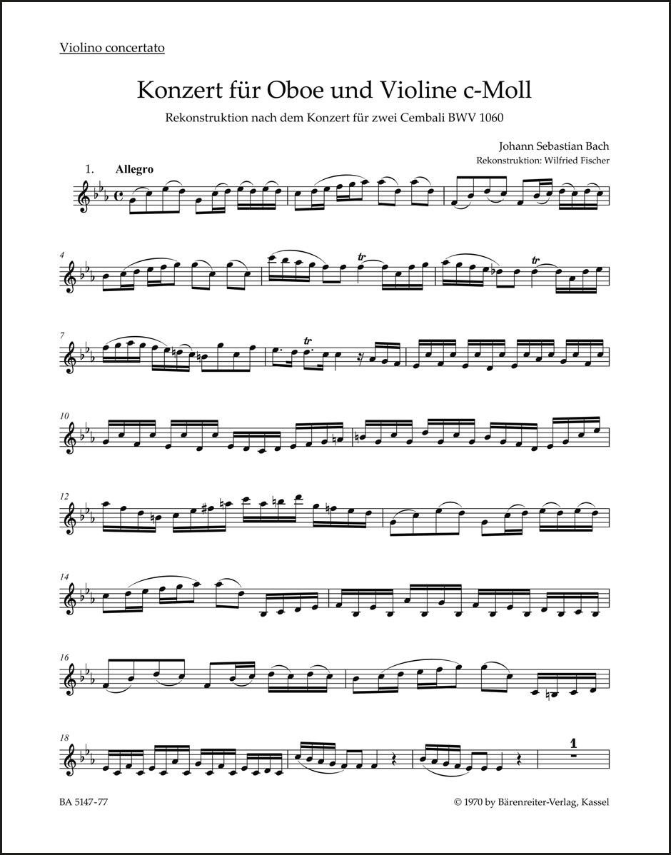 Concerto for Oboe, Violin, Strings and Basso Continuo in C minor