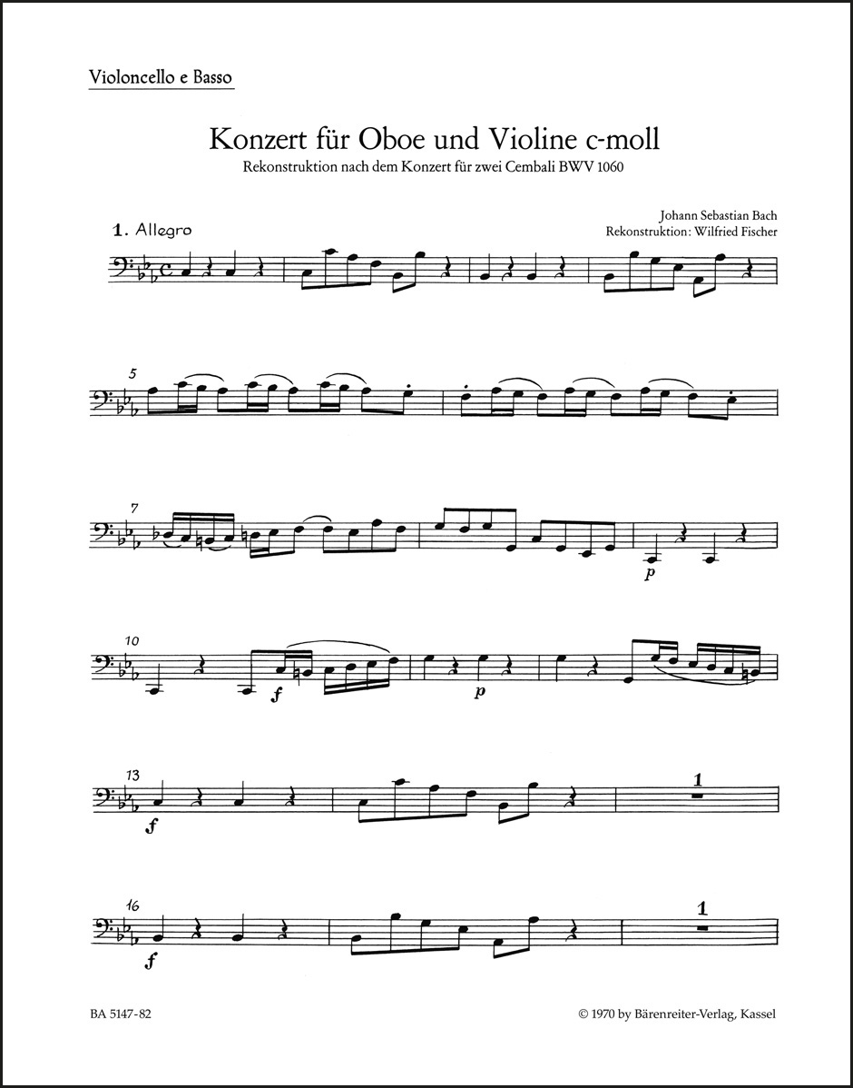 Concerto for Oboe, Violin, Strings and Basso Continuo in C minor