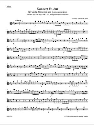 Concerto for Viola, Strings and Basso continuo in E-flat major