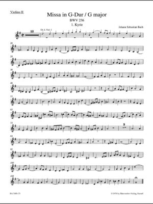 Mass in G major BWV 236 "Lutheran Mass"