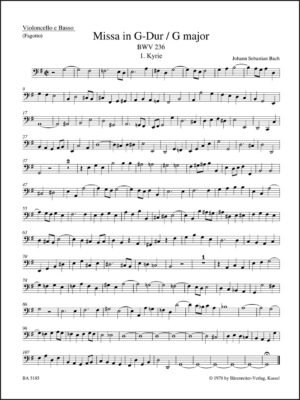 Mass in G major BWV 236 "Lutheran Mass"