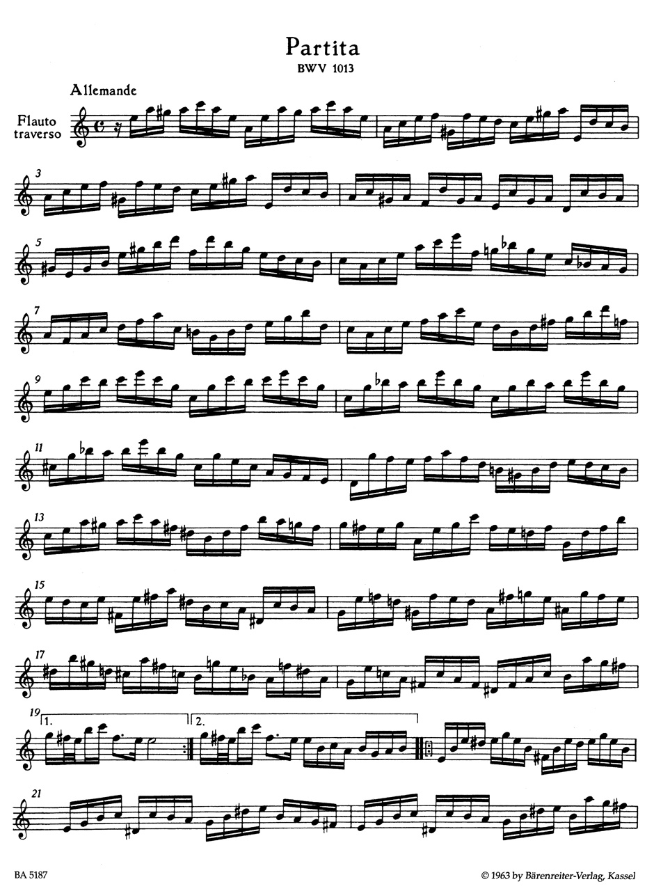 Partita for Solo Flute in A minor BWV 1013 - Image 2