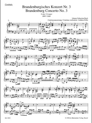 Brandenburg Concerto no. 3 in G major BWV 1048