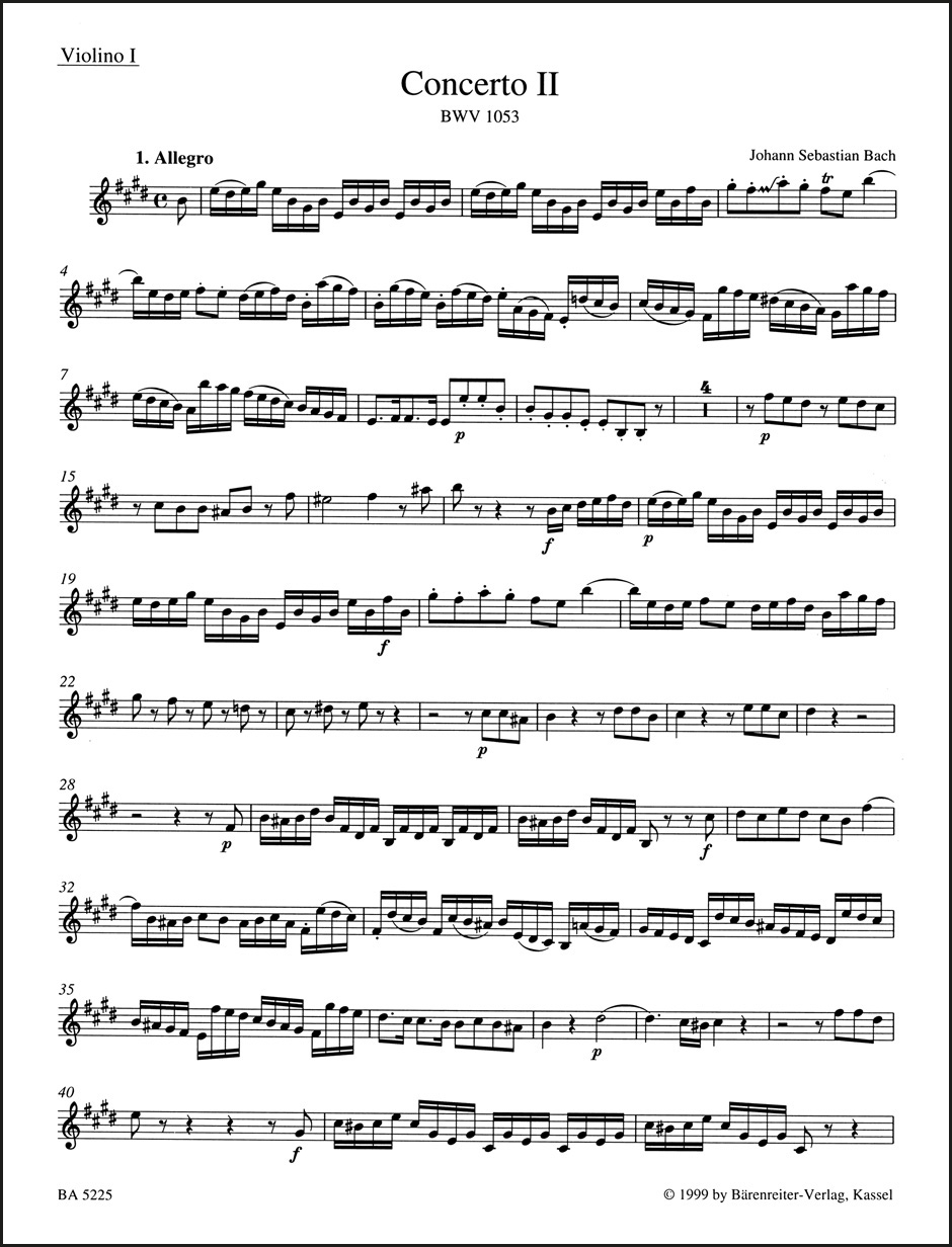 Concerto for Harpsichord and Strings no. 2 in E major BWV 1053
