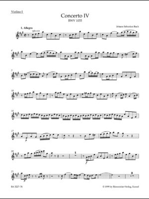 Concerto for Harpsichord and Strings no. 4 in A major BWV 1055