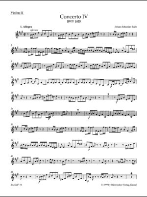 Concerto for Harpsichord and Strings no. 4 in A major BWV 1055