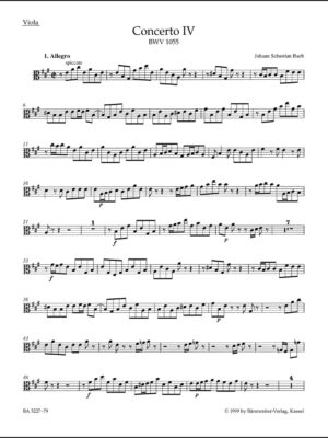 Concerto for Harpsichord and Strings no. 4 in A major BWV 1055