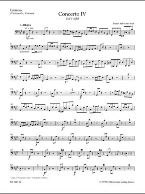 Concerto for Harpsichord and Strings no. 4 in A major BWV 1055