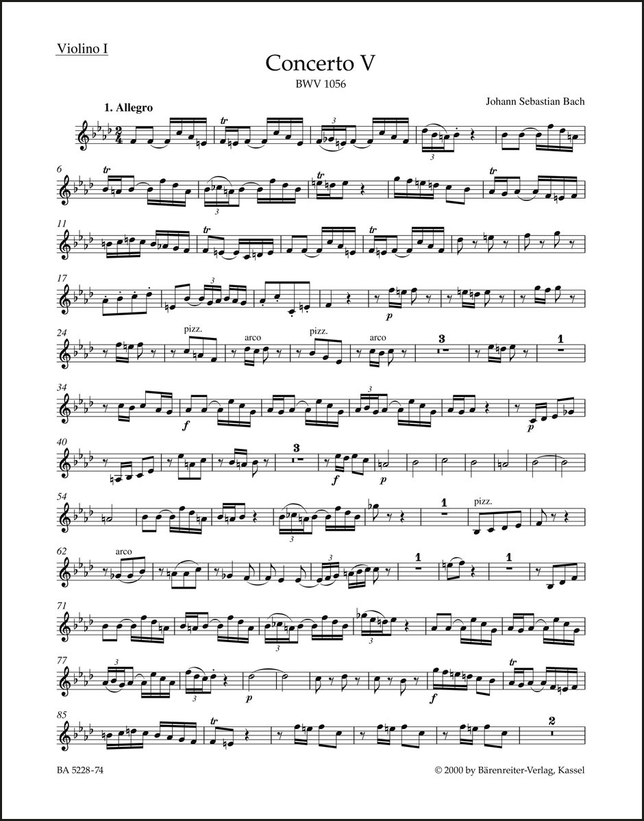 Concerto for Harpsichord and Strings no. 5 in F minor BWV 1056