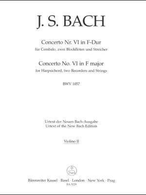 Concerto for Harpsichord, two Recorders and Strings no. 6 in F major BWV 1057