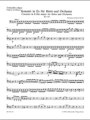 Concerto for Horn und Orchestra no. 2 in E-flat major K. 417