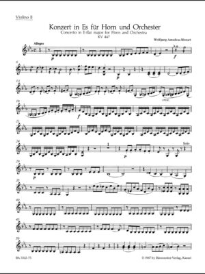 Concerto for Horn and Orchestra no. 3 in E-flat major K. 447
