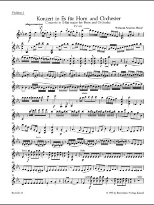 Concerto for Horn and Orchestra no. 4 in E-flat major K. 495