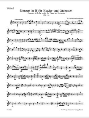 Concerto for Piano and Orchestra no. 6 in B-flat major K. 238